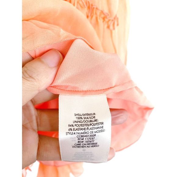 Alice + Olivia Ilaria 100% silk Dress in Peach - Picture 10 of 12